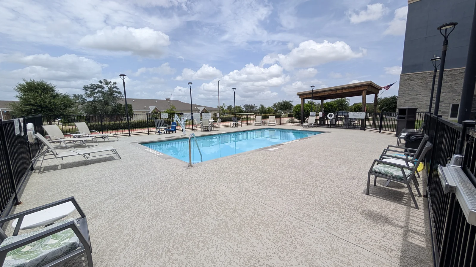 The outdoor pool and deck.