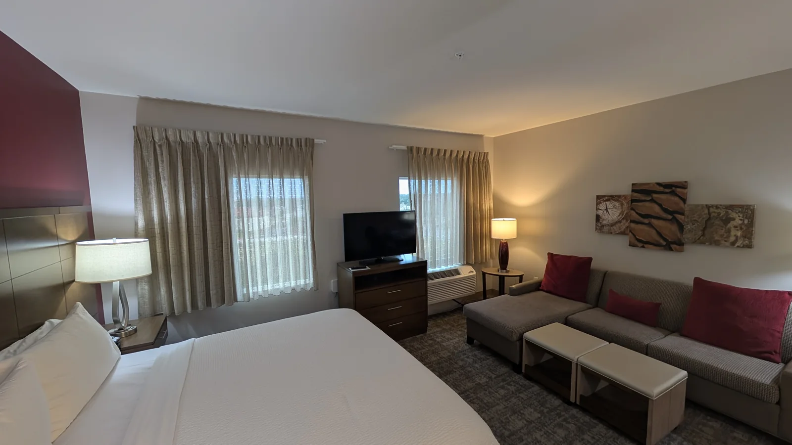 King bed and sitting area in the studio suite