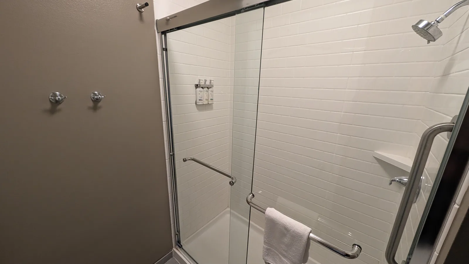Shower enclosure in the suite bathroom.