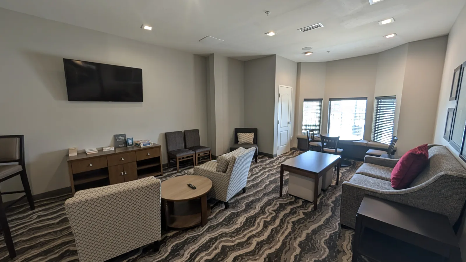 Lounge seating in The Den.