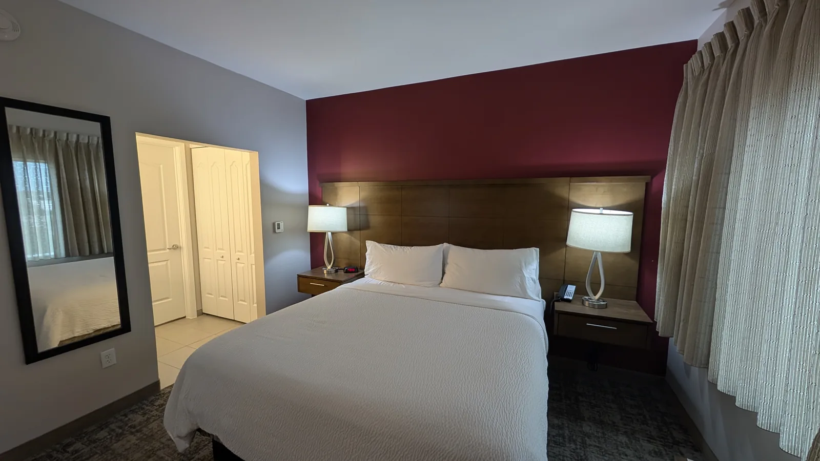 A two-bed guest room at the hotel.