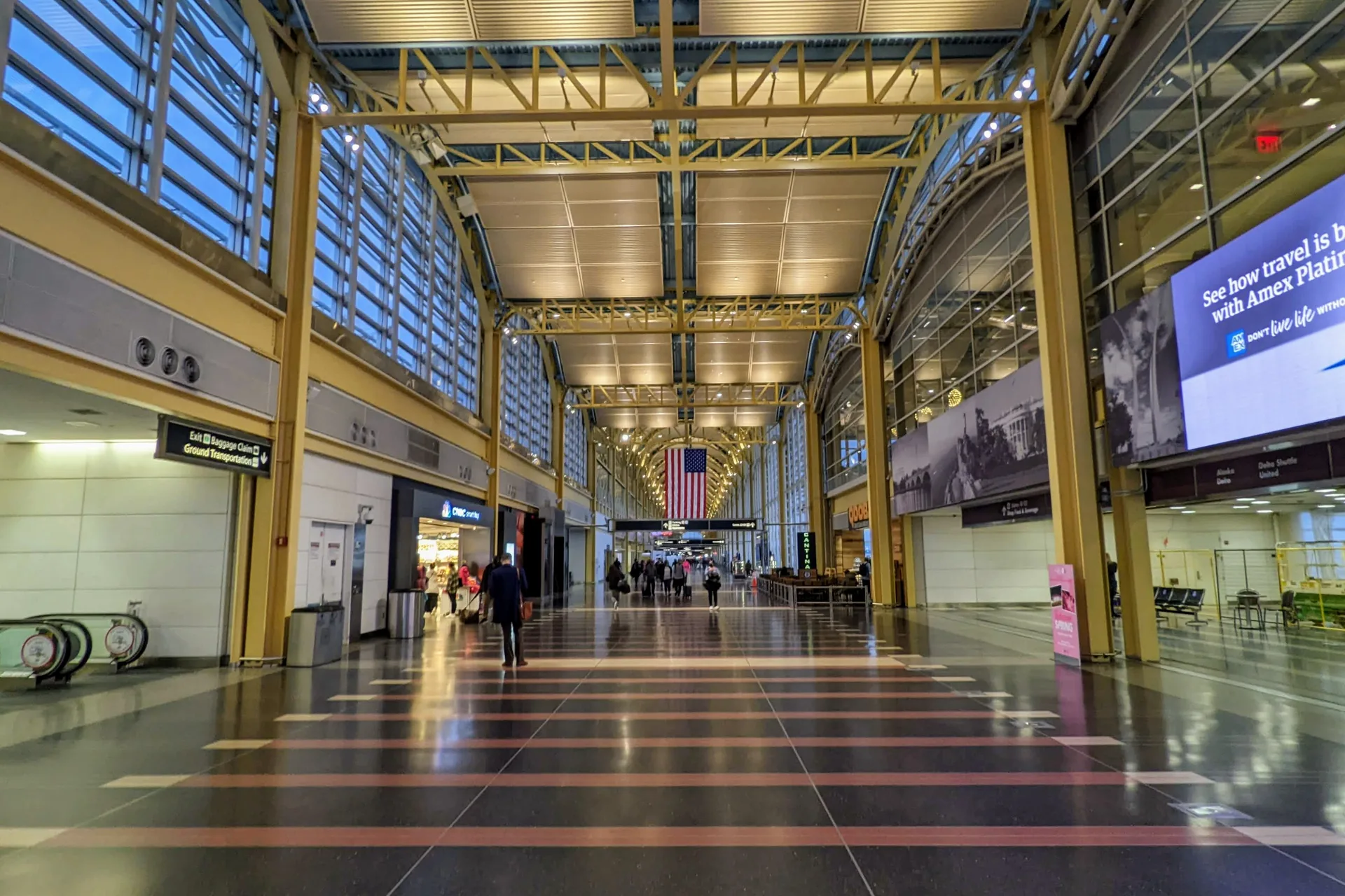 Concourse inside Reagan National Airport near Washington, DC